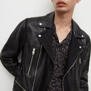 Veste en cuir pour homme, veste sur mesure, nouveau style avec col en laine, cuir en gros, vestes de baseball - Product Image 3