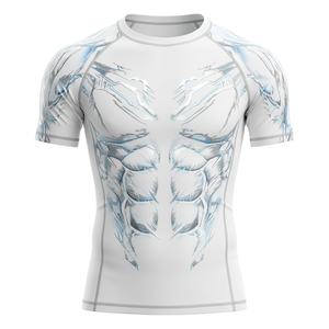 Durable <b>rash</b> <b>guard</b> shirt for men <b>women</b> kids MMA BJJ jiu jitsu no gi training custom sublimated compression wholesale swimwear - Product Image 1
