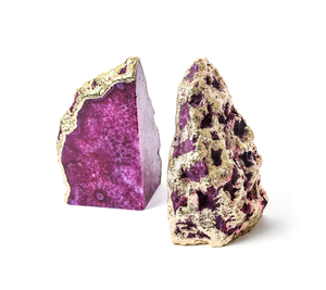 Vente en gros Agate Rangement de bureau Décoratif cristal naturel artisanat pierre naturelle serre-livres décoration de bureau serre-livres en agate dorée - Product Image 3