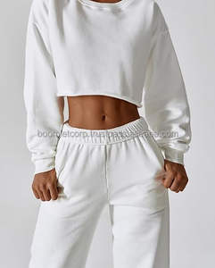 กางเกงวอร์มเอวสูงสำหรับผู้หญิงกางเกงออกกำลังกายเอวยางยืดระบายอากาศได้ทรงหลวมวิ่งบนท้องถนนผ้าแคนวาสสำหรับกีฬาฤดูหนาวตามสั่ง - Product Image 4