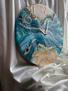 FLOWERS Epoxy Resin Wall <b>Clock</b> Epoxy Resin Living Room best qulatiye Furniture Home Decor Wall <b>Clock</b> Customized best - Product Image 2