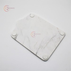 Fabuleuse planche à découper de cuisine en marbre blanc pur avec impression de fleurs uniques et blocs à découper de qualité supérieure pour décor d'ustensiles de cuisine - Product Image 5