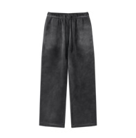 Pantalons de survêtement décontractés en toile délavée pour hommes, vente chaude, 100% polyester, broderie personnalisée, pantalon lavé