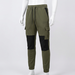 เสื้อผ้าผู้ชายกันลมสไตล์สตรีทแวร์ Olive & Black พร้อมโลโก้สั่งทำด้านหน้า - ผ้าผสมโพลีเอสเตอร์และคอตตอน - Product Image 4