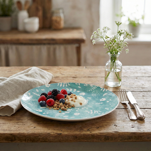 Ensemble de 4 assiettes en porcelaine Darla de 7,8 pouces, style nordique avec motif végétal personnalisable pour les fêtes et les hôtels - Product Image 3