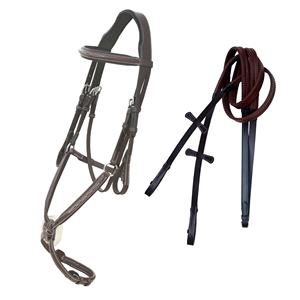 Muserolle confortable en cuir de qualité supérieure Figure décorative 8 Bride Équipement de saut de cheval durable Exportateur indien Fournisseur - Product Image 1