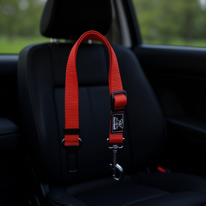 Ceinture de sécurité pour chien de couleur unie avec coutures renforcées Harnais de siège de véhicule de haute qualité - Product Image 3