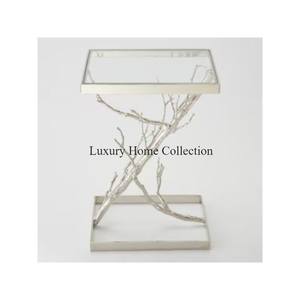 Diseño de diamante hecho a mano última llegada café y Mesa Central Color plata brillante pulido aspecto atractivo muebles de lujo - Product Image 6