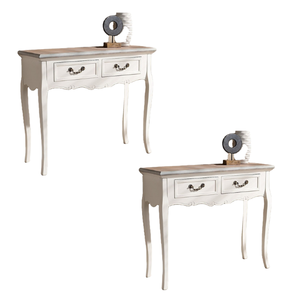 Armoire de rangement de style français européen couleur blanche table console nordique moderne avec deux tiroirs prix de gros - Product Image 2