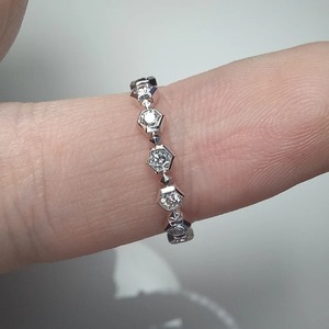 E Color Hexagonal Cut Lab Grown Diamonds <b>Ring</b> Beautiful 925 Sterling Silver Wedding <b>Ring</b> VVS Excellent Cut for <b>Men</b> Women - Product Image 4