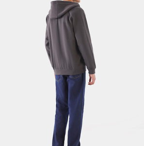 Sudadera con Capucha Personalizada para Hombre, Estilo Urbano, Invierno, Impermeable, Ecológica, 100% Algodón, Hip Hop, Unisex, Color Sólido, con Cierre - Product Image 3