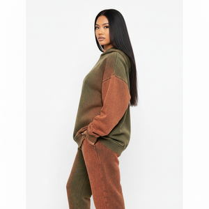 Ensemble de survêtement unisexe d'hiver personnalisé, style vintage, délavé à l'acide, sweat-shirt oversize et pantalon de jogging, tenue décontractée en deux pièces, streetwear - Product Image 3