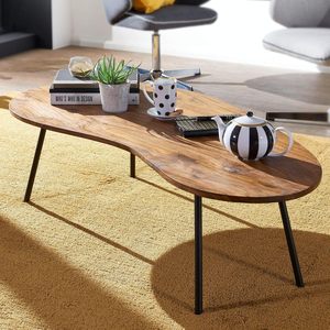Table basse en bois de qualité supérieure avec pieds en métal Design de luxe décoratif fait à la main pour la chambre, la salle à manger et le bureau - Product Image 1