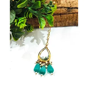 Conjunto de Collar Kundan con Diamantes en Corte Pera Monalisa para Niñas, para Bodas - Product Image 5