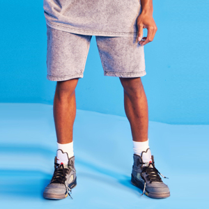 Short de jogging décontracté à l'acide pour hommes, ceinture élastique en molleton de 100% coton avec poches confortables, nouvelle collection - Product Image 2