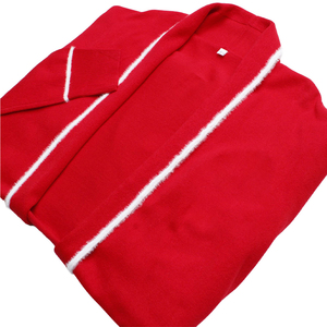 TITLISTS Casual Plus Size Sorority Greek Apparel Knitted University College V Neck Women's Fringe Red Cardigan Sweater - Product Image 4