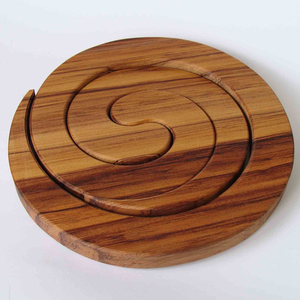 Ensembles de table de salle à manger pour plats design classique assiettes sous-verres bambou rond bois perlé nacre jute - Product Image 4