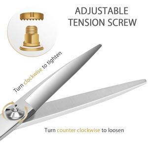 Ciseaux amincissants professionnels en acier inoxydable pour salon de coiffure lame droite tranchante avec poignée en caoutchouc outil de coupe de cheveux de beauté - Product Image 3