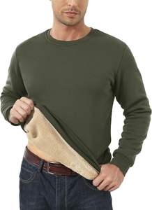 Sudadera de Invierno para Hombre, Color Verde Militar, Personalizada, de Forro Polar, Holgada, Transpirable, con Bordado, Cuello Redondo, GK Leather Industries - Product Image 2