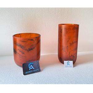 Decorative Amber Resin <b>Flower</b> <b>Vase</b> Top Seller Indian Handmade <b>Black</b> Swirl Resin <b>Flower</b> Pots Home Decor Table Decorating <b>Vases</b> - Product Image 1