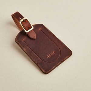 Etiqueta de Equipaje de Cuero con Iniciales Personalizadas e Inserto para Tarjeta, Estilo Tradicional con Solapa, Regalo de Viaje para Él, LLT-0022B - Product Image 2