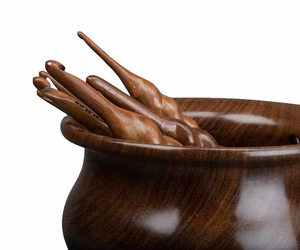 Crochets à crochet en bois faits à la main modernes indiens de haute qualité, couleur naturelle, design ergonomique pour le tricot à la main pour l'amigurumi - Product Image 6