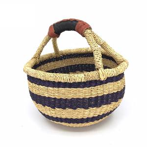 Panier de marché en paille tressée à la main de grande qualité paniers de bolga en jonc de mer faits à la main accessoire de rangement - Product Image 3