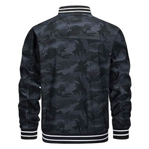 Qualité professionnelle hommes Slim Fit léger coupe-vent veste classique Camouflage Varsity Bomber manteau grande taille en toile - Product Image 5