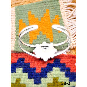 Southwest Handmade Peacock Dahlia & Sterling <b>Silver</b> Fashion <b>Cuff</b> <b>Bracelet</b> - Product Image 4