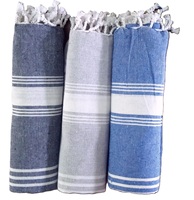 Foulard en coton Fouta Pareo, couleur et taille personnalisées, motif rayé, été, style européen et américain, doux pour la peau, longue écharpe pour usage quotidien, Inde