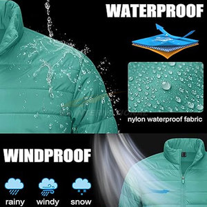 Chaqueta acolchada repelente al agua a prueba de viento para hombre, abrigo de invierno aislado ligero con cuello de nailon transpirable - Product Image 4