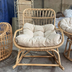 Silla de sofá de ratán natural con cojín impermeable balcón exterior Interior cesta de mimbre Patio muebles de bambú sillas de sofá de jardín - Product Image 2