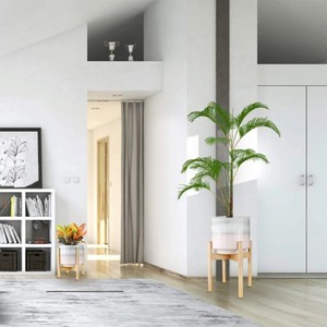 Support de plante réglable en bois de haute qualité, support de pot de fleur moderne pour intérieur et extérieur, vente en gros - Product Image 3