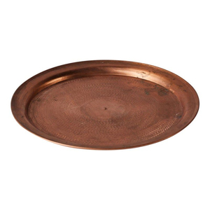 Plateau de service ovale en cuivre martelé fait à la main avec des poignées en laiton, grand plateau décoratif pour la maison, la cuisine, le restaurant et l'hôtel - Product Image 5