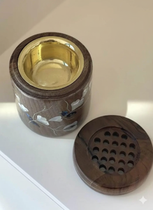 Quemador de Incienso Ecológico de Madera de Acacia con Incrustaciones de Nácar, con Diseño Tradicional Árabe Mubkhar para el Hogar Religioso - Product Image 3