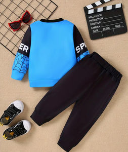 Conjunto Deportivo Unisex para Niños de 2 Piezas con Estampado de Araña, 100% Algodón Transpirable, Sudadera de Manga Larga y Pantalones Deportivos, Hechos a Medida - Product Image 6