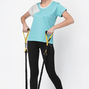 Camiseta para correr de verano para mujer de la mejor calidad, camiseta informal de entrenamiento de algodón con diseño de Yoga formal de manga corta - Product Image 5