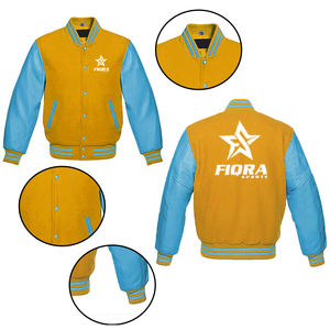 Veste bomber universitaire pour homme, col montant, logo frontal, haute qualité, vente chaude, personnalisable, OEM - Product Image 2