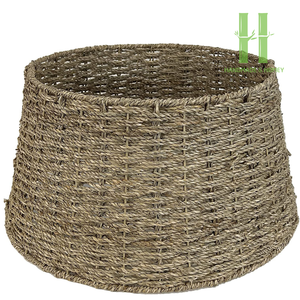 Eco-Friendly Rustic Bohemian <b>Christmas</b> <b>Tree</b> Skirt Flexible Bamboo Handwoven Collar <b>Base</b> Stand Cover Custom Packaging in Vietnam - Product Image 3