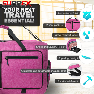 Bolsa de Viaje Plegable Impermeable SUPREX de 80L, Bolsa de Gimnasio de Gran Capacidad, Ligera, Compacta, con Diseño de Nieve - Product Image 5