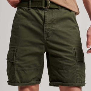 Pantalones cortos de carga elásticos de sarga informales para hombre, pantalones cortos largos por debajo de la rodilla hechos a medida con cintura elástica cómoda, patrón sólido - Product Image 1