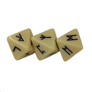 Juego de dados de runas de jade blanco de alta calidad, 3 piezas, dados de runas vikingas, piedra de cristal mineral natural, 8 caras, para adivinación. - Product Image 6