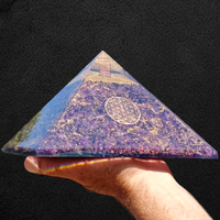 Pyramide d'Orgone en Améthyste Faite à la Main de Qualité Supérieure, Écologique, Grande Taille, pour Guérison et Méditation, Décoration, Orgonite – Meilleure Vente