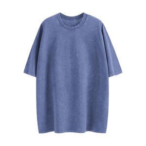 Camiseta de lavado ácido de gran tamaño personalizada Unisex, estilo callejero para hombre, piedra Vintage desgastada lavada para apariencia, impresión Digital - Product Image 3