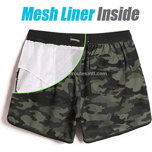 Short de bain camouflage taille haute personnalisé séchage rapide short de plage doublure en maille poches zippées logo personnalisé écologique vente en gros - Product Image 2