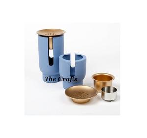 Juego de Dos Quemadores de Incienso de Hierro Azul y Blanco, Forma Redonda, Mabkhara, Quemador de Bakhoor para Decoración del Hogar - Product Image 5