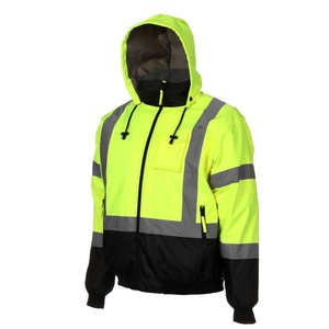 Veste de travail d'hiver à capuche en gros, imperméable, respirante, logo frontal, légère et confortable, unisexe, coupe régulière - Product Image 1
