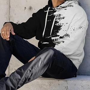 เสื้อฮู้ดผ้าฟลีซผ้าฝ้าย100% สำหรับผู้ชายเสื้อแบบไม่มีซับในอบอุ่นมีสไตล์ผ้าถักใส่สบายสำหรับฤดูหนาว - Product Image 3