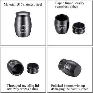 Urne souvenir noire mon frère mon ami pour cendres urne en métal pour cendres humaines urne funéraire de luxe pour cendres humaines adultes taille personnalisée - Product Image 4