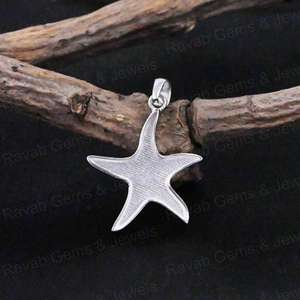 Composants de bijoux DIY en argent sterling 925 de qualité supérieure, pendentif demi-serti en forme d'étoile de mer de 18 mm pour résine de cendres ou lait maternel - Product Image 6